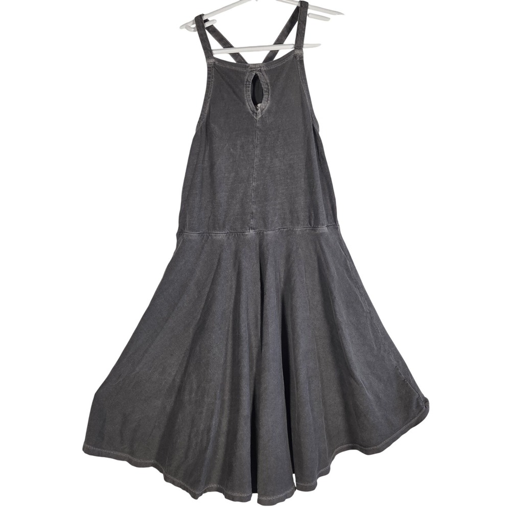 Treasure & Bond Sleeveless Dress Kids L 10/12 Gray Acid Wash Keyhole Skater